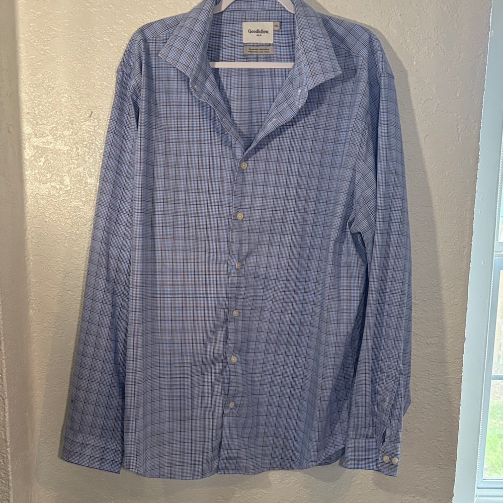 Goodfellow & Co Blue Plaid Casual Button Down Shirt